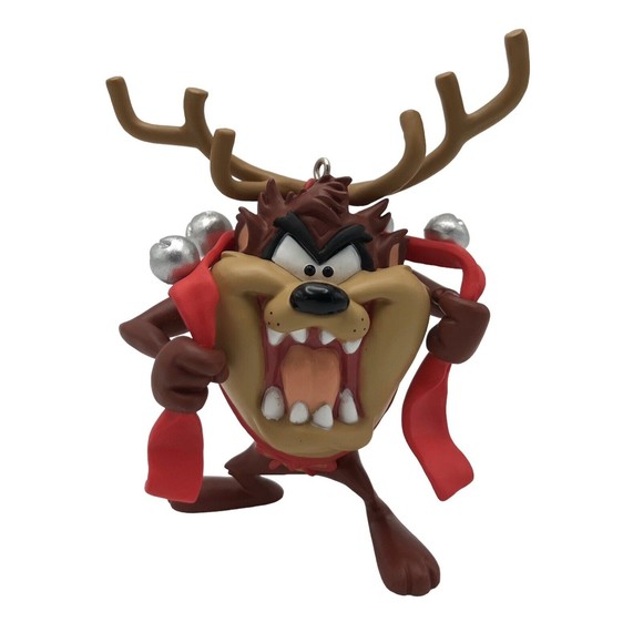 2022 Hallmark Looney Tunes Taz Santa's Extra Reindeer Keepsake Ornament w/ Box - Picture 2 of 8